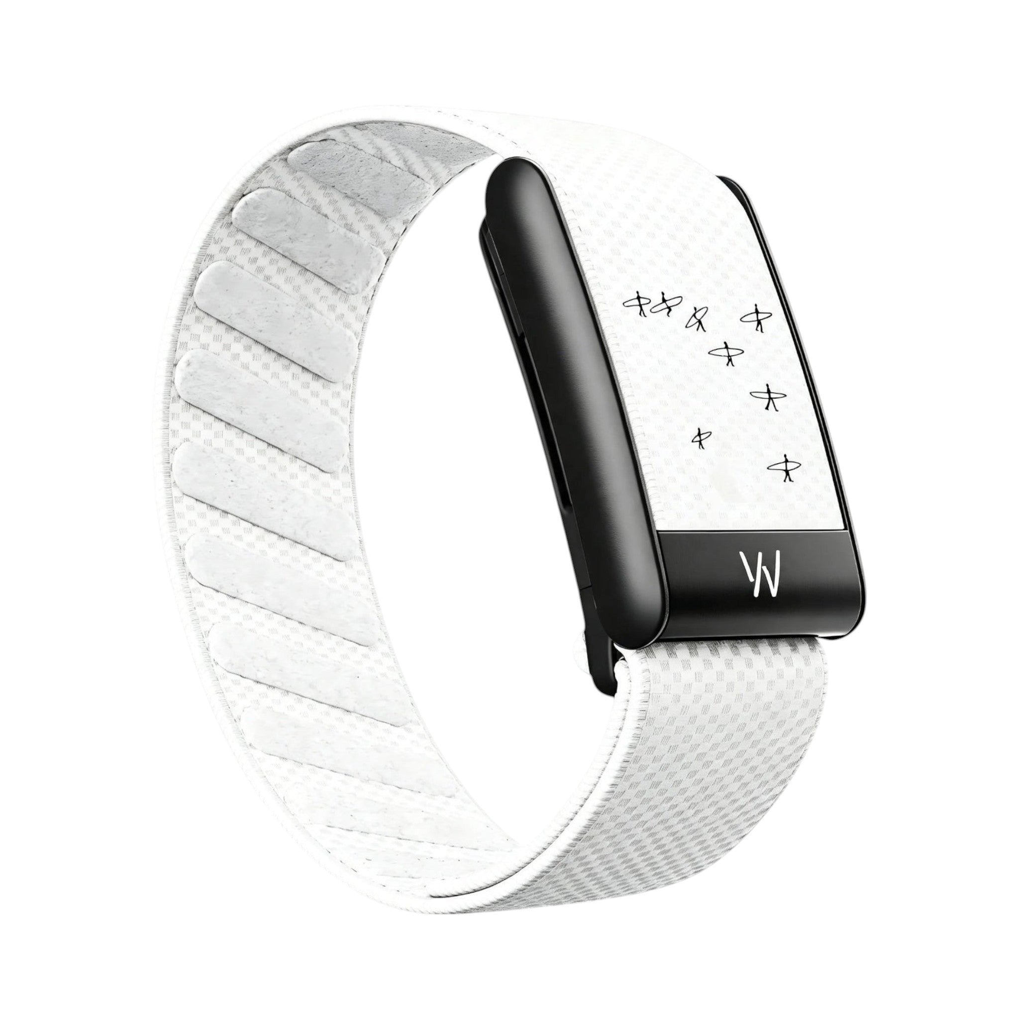 Azura 4 fitness tracker with a white textured band and black display featuring a minimalist star pattern